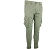 N+1 Pantaloni Cargo Uomo con Tasche Laterali Tasconi Cotone Slim Fit Skinny Blu (58 - Verdino)