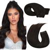 Moresoo Extension Capelli Veri Tessitura Castano Remy Matassa Capelli Veri Tessitura Extension Tessitura Capelli Veri Castano Scuro 60 cm/24 Pollice #2 100g