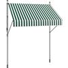 Outsunny Tenda da Sole 2x1.2 m con Braccio Avvolgibile, Tenda Parasole da Esterno a Manovella in Alluminio e Tessuto Poliestere 180g/㎡, per Giardino, Balcone e Terrazza, Verde e Bianco