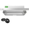 CIARRA CBCS6906D Classe A++ Cappa Aspirante Telescopica 60 cm - 370m³/h - Filtro Carbone CBCF002X2 Incluso - Design Incasso Salvaspazio