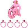 MKGMYGZ Sissy Chastity Cage Uomo Pink Cintura Di Castità Maschile Cock Cage Erotitici Sexy Per Coppie (Flat Ring,Large)
