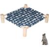 Generico Lettino da Campo per Animali Domestici Gatto Lettino calmante per Gatti Cuccia rialzata Lettino per Gatti Staccabile Letto per Animali Domestici con Gambe in Legno di
