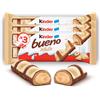Kinder Bueno White - 6 Snack al Cioccolato Bianco e Nocciola, un Wafer Ripieno di Crema alle Nocciole Ricoperto da Cioccolato Bianco e Granella Meringata al Cacao, 3 Confezioni