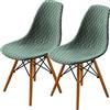 SHENGYIJING Set di 2/4/6, Stile Shell Sedia da Pranzo Mid Century Moderna Sedia Sipcover, Sedie da Pranzo coprisedili (Matcha Green,2 Pieces)