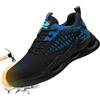 AQTDUAJ Scarpe Antinfortunistiche Donna Scarpe da Lavoro Uomo con Punta in Acciaio Scarpe da Protettive S1 Scarpe da Cantiere Sneaker da Lavoro Estive Leggere Traspiranti Scarpe Sportive Nero Blu 36