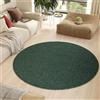 TAPISO Nizza Tappeto Rotondo Soggiorno Pelo Corto Antiscivolo Lavabile Design Moderno Monocolore Tinta Unita Tonalità Verde Salotto Camera Sala Oeko-Tex 80 x 80 cm