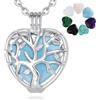 INFUSEU Collana Albero della Vita con Cristallo, Ciondolo Pietra Donna Cuore Gioielli Chakra Cristalli Guarigione Naturali Varie Pietre Intercambiabili Regali Magici Streghe per Donne Mamma