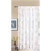 Gardinenbox Tenda in jacquard Fabio 245 x 300 cm (altezza x larghezza), con nastro arricciato, universale, bianco, motivo a cerchi, trasparente, voile, soggiorno, 13143