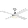 LUCCI AIR Ventilatore da soffitto Beacon 210332 Airfusion Quest II con luce diametro 122 cm con Telecomando 4 pale reversibili in legno bianco e rovere chiaro 3 velocità Inversione senso di rotazione
