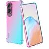 BORYA Silicone Cover per Honor 90 Lite 5G, Trasparente Ultra Sottile Antiurto Morbida Setoso TPU Bumper Custodia, Elegante Colorato Gradiente Antigraffio Case, Rosa/Verde
