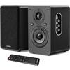 LONPOO LP-42X Altoparlante per scaffali 100W RMS, connettività HDMI ARC, Ottica, Coassiale, Bluetooth, AUX-IN, USB, woofer 4 fibra di carbonio, telecomando (nero)