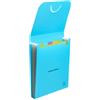 Exacompta - Rif. 55799E - 1 raccoglitore verticale Pop'N Co - copertina e interno in PP riciclato - 6 scomparti - consegnato con 2 fogli di etichette - dim 25,5 x 30,5 cm - colore ciano