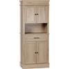 HOMCOM Armadio da cucina credenza cucina cucina stoviglie armadio stile moderno con armadi ripiani regolabili cassetto e nicchia, per sala da pranzo, soggiorno, 74 x 39,5 x 183 cm, rovere chiaro