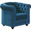 Vente-unique-Poltrona CHESTERFIELD in velluto Verde petrolio