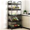 Generic Carrello organizer da cucina a più livelli con ruote, carrello multiuso portaoggetti da appendere, adatto per cucina, dispensa, bagno (nero, 40 x 25,5 x 130 cm)