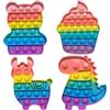Cuackamily 4 Pezzi Pop Bubble Fidget It Toy Set, Dinosauro Alpaca Orso Gelato, Giocattoli Sensory Push, Gioco Antistress Rilassante per Adulti e Bambini, Bomboniere per Feste Regali di Compleanno