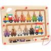 Wffeila Labirinto Magnetico,Giochi Montessori 1 Anno,Giochi Bambini 2 Anni,Lavagnetta Magnetica Bambini,Colori e Numeri Giocattoli