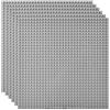 Lekebaby Set di 6 piastre di base grigie 32 x 32 borchie, compatibili con le più grandi marche, base classica 25,5 x 25,5 cm, grigio