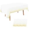Werownsgso Confezione da 4 tovaglie, tovaglia rettangolare, impermeabile, adatta per feste, picnic, compleanno dei bambini, matrimonio, Natale (4, oro bianco, 137 x 274 cm)