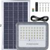 FREMON Faro LED Esterno con Pannello Solare, 16000mAh Faretti Solari Esterno con Telecomando, 5M Estensore Luce Solare LED Esterno con Funzione di Temporizzazione per Giardino e Cortile
