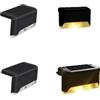 zalati Luci solari a LED a energia solare, grado di impermeabilità IP65, per scale, gradini, recinzioni, cortili e vialetti, luce calda, 4 pezzi