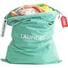 Asnews Sacchi Portabiancheria, 120L Grande Capacità Sacco Biancheria, Impermeabile Sacchi di Nylon con Zip, Riutilizzabile Sacchetto Organizer per Viaggio, Dormitorio, Campeggio, 90 x 60cm