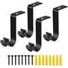 Hwtcjx 4 Pezzi Supporti per Bastoni Tende, Staffa Palo per Tende, Regolabili Staffe per Asta di Tenda, Supporto per Bastone Tenda in Metallo,Staffa da Parete Gancio per Tende Casa Ufficio (Nero, 28mm)