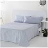 COTTON ARTean Set di lenzuola bacche grigio cotone 100% 144 fili colore grigio bluastro letto 105 x 190/200 100% cotone