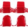 Beebeecraft 25 pz Sacchetti Rettangolari per Gioielli 7x5 cm Piccoli Sacchetti di Velluto Rosso con Coulisse per Regalo Caramelle Bomboniere per Feste di Natale