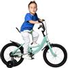 CUMELLIIR Bicicletta per bambini da 16 pollici, regolabile in altezza, per bambini, con ruote di supporto dai 4 anni, verde