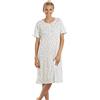 Camille Classica Camicia da Notte in Jersey di Cotone con Stampa Floreale 50-52 Aqua