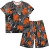 Ksajwzf Set di pigiama per bambini e ragazzi, sportivo, moderno, da basket, pigiameria estiva a maniche corte, pigiama da basket, multicolore, 10 anni