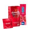 Durex Preservativi Supersottile 10 Profilattici Regular Fit vestibilità regolare + Durex Gel Lubrificante Pleasure Fragola