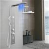 OGOMONDO Colonna Pannello Doccia Shine Acciaio 4 Funzioni Luce LED Display Temperatura Effetto Pioggia Cascata Anticalcare (Cromo Spazzolato)