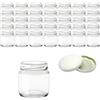 RagStore 35 Barattoli in Vetro da 106 ml con Tappi Bianchi Inclusi - Ideali per Marmellate, Omogeneizzati, Salse e Conserve Alimentari