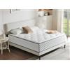 Sleremind Materasso 180 x 200 cm, materasso a molle insacchettate, grado di durezza H3, a 7 zone, con schiuma comfort di alta qualità, per alleviare la schiena, materasso arrotolabile, altezza 22 cm
