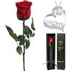 Yamonic Rosa Stabilizzata Regalo Mamma, Vera Rosa Eterna con Collana Mom,Regalo Compleanno Mamma, Rosa Eterna Stabilizzata con Steli,Regali Donna Natale San Valentino