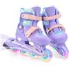ERNAN Pattini in linea, pattini in linea regolabili e illuminati, pattini in linea per ragazzi e ragazze, pattini a rotelle per bambini e giovani principianti (Purple, S)