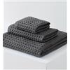 Yhenlovtt Set di 3 asciugamani da bagno a nido d'ape, in cotone, ad asciugatura rapida, senza pelucchi, assorbenti per uso quotidiano, per bagno, palestra, spiaggia e spa (grigio scuro)