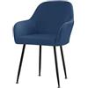 Besshepplo Coprisedia elasticizzato in morbido velluto per poltrone alte, lavabile in lavatrice, impermeabile, blu navy