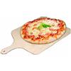BAKAJI Pala per Pizza da Forno Fornetto Tagliere in Legno Multistrato con Manico Accessori per Cottura Pizze Professionale Colore Naturale Dimensione 49 x 36 cm