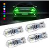 Sidaqi 4PCS T10 168 W5W LED Cupola a cuneo per auto 3030 SMD 8 LED Decodifica della corrente costante continua Luce di lettura per auto a LED Luce targa Fanale Posteriore Tronco 12-24V Universale-verde
