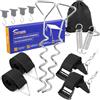 Homgaty Set di tende da sole per Thule Omnistor (inclusi 4 ganci per listelli), fissaggio tempesta per tenda e accessori per camper, roulotte, kit con guinzaglio per tempesta