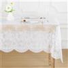B-COOL Tovaglia rustica vintage in pizzo 60x120 bianco floreale tovaglie baby shower chic ricamato decorazioni per la tavola rettangolare