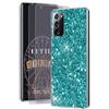 Feyten Cover per Galaxy Note 20 5G / 4G con HD Pellicola [2 Pack],Lucciante Brillantini Design TPU Gel Silicone Anti-Graffio Protettivo Cover Custodia per Samsung Galaxy Note 20 5G / 4G (Verde)