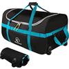 REDCAMP 85L/120L/140L pieghevole Duffle Bag con ruote, grande borsa da viaggio, 85 l, nero (piccolo), 85L, Con ruote