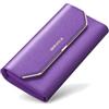 PORRASSO Portafoglio Donna Pelle Portamonete con Protezione RFID Lungo Portafoglio Grande Portafogli Viola