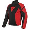 Dainese Air Crono 2 Tex Jacket, Giacca Moto Estiva Traforata, Uomo, Nero/Rosso Lava/Rosso Lava, 48