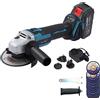 KATSU Tools Smerigliatrice Angolare a Batteria Brushless 21V/18V KATSU FIT-BAT con 4,0Ah Batteria e Caricabatterie, 115mm 125mm, 10 x 115mm Dischi Smerigliatura in Acciaio Inossidabile 102611