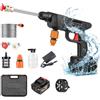 Zebbyee Idropulitrice a Batteria, 48 V Max 90 Bar Idropulitrice Portatile con Ugello Multispruzzo 6 in 1, Tubo da 5M, Lancia di Prolunga, Strumento per La Pulizia Dell'auto da Esterno per Giardino